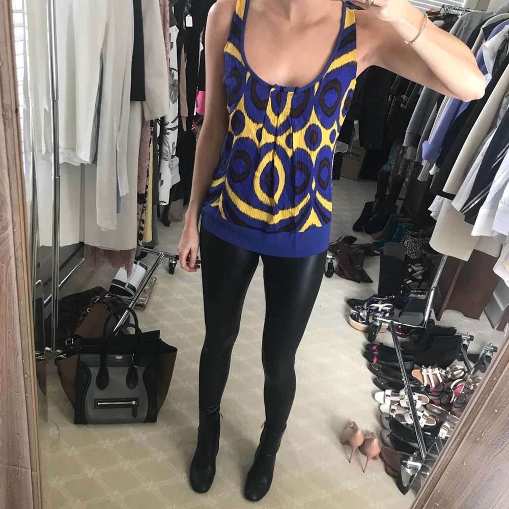 TORY BURCH PATTERNED SILK BLOUSE SIZE 4